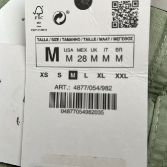 ZARA | Sea Green | LINEN BLEND TURNED UP CUFF PANTS - Picture 10 of 11